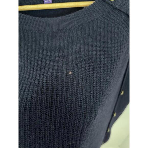 Ralph Lauren Purple Label Women’s XL Cashmere Sailor Button Lightweight Sweater - Picture 3 of 8